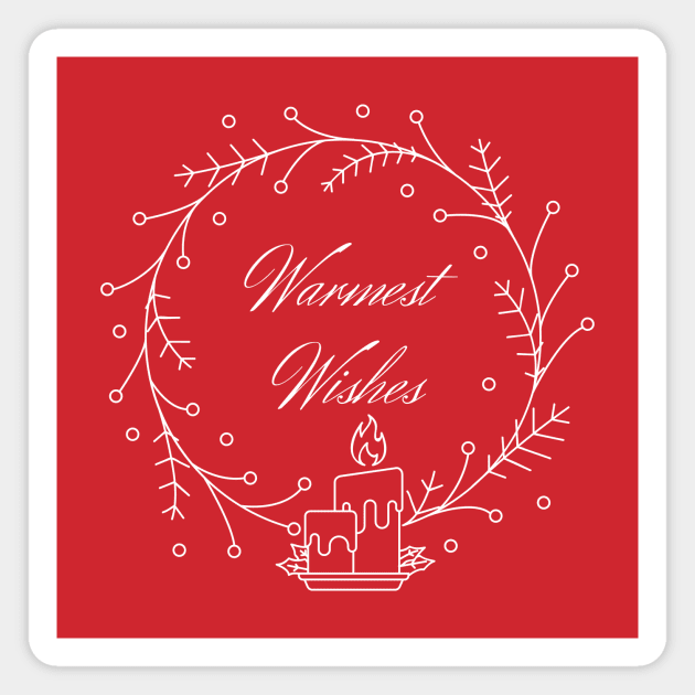 Holiday Collection - Warmest Wishes (Red/White) Magnet by Tanglewood Creations